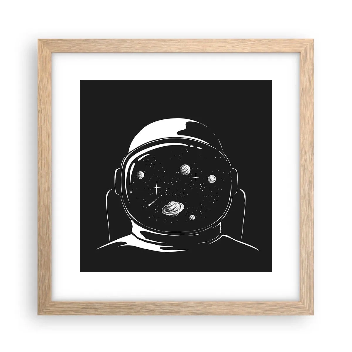 Poster in einem Rahmen aus heller Eiche - Schöne Aussicht - 30x30 cm