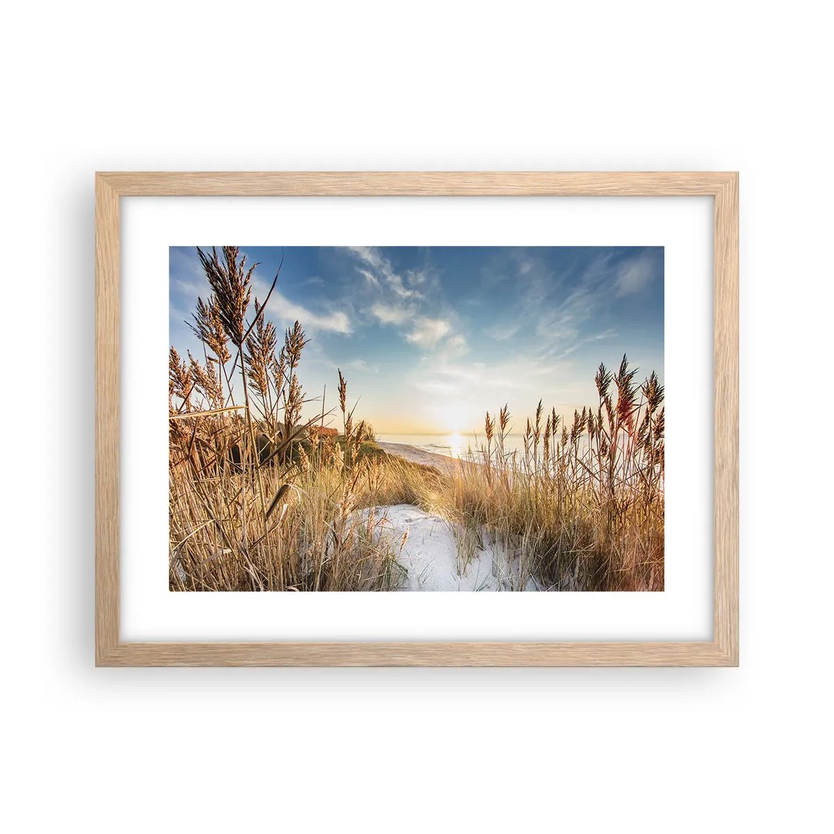 Poster in einem Rahmen aus heller Eiche - Nordstrand - 40x30 cm