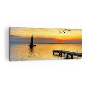 Bild auf Leinwand - Leinwandbild - Abendrückkehr - 100x40 cm