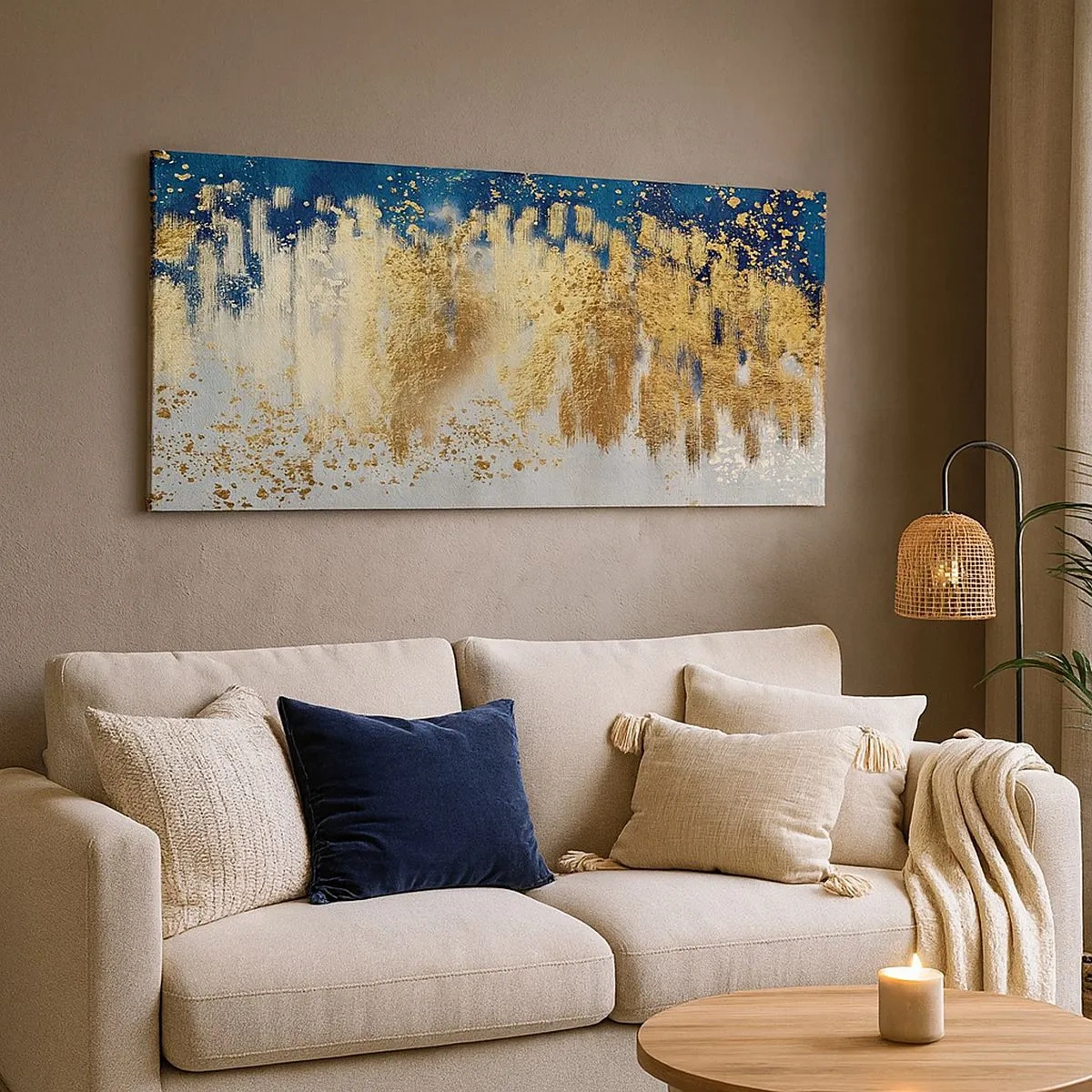 Bild auf Leinwand - Leinwandbild - Moderne Komposition mit Glanz - 100x40 cm
