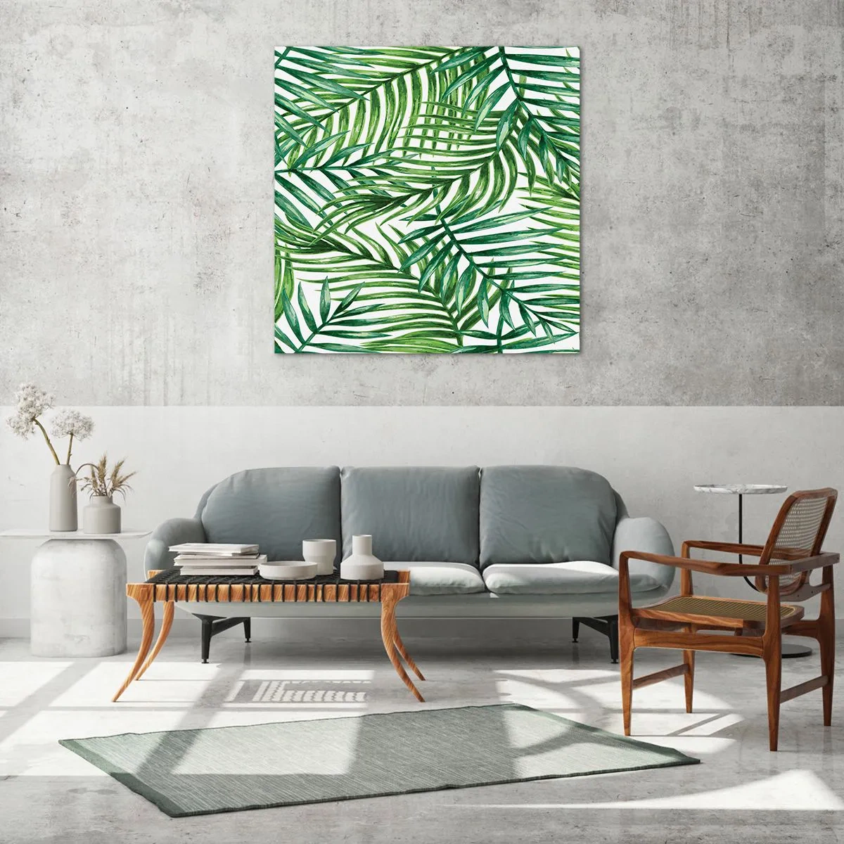 Glasbild - Bild auf glas - Unter dem grünen Baldachin - 70x70 cm