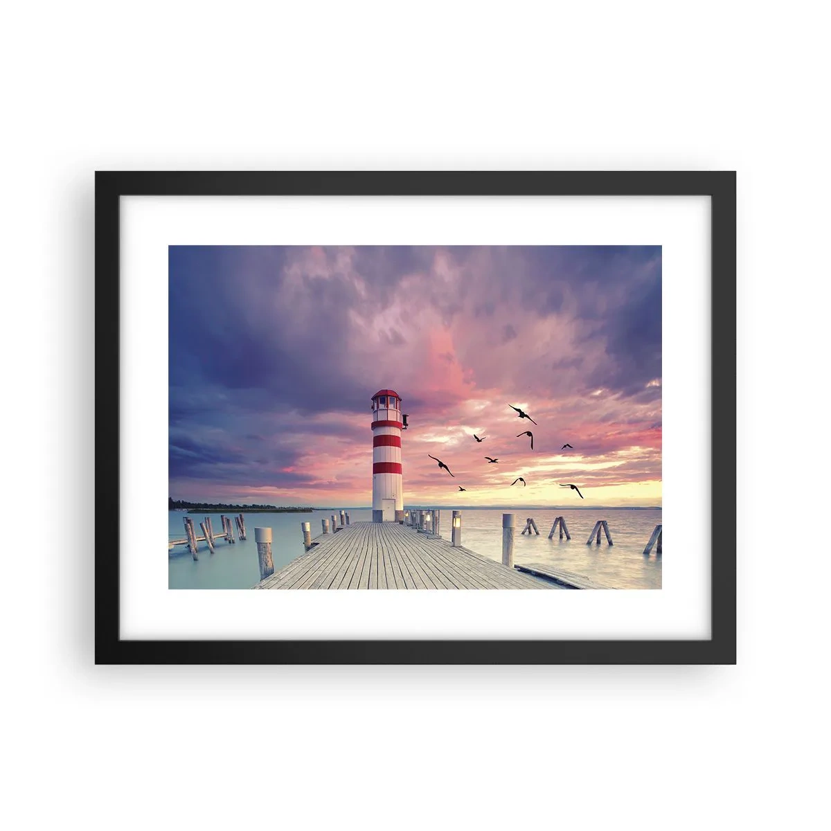 Poster in einem schwarzem Rahmen - Es ist Zeit zum Hafen zu gehen - 40x30 cm