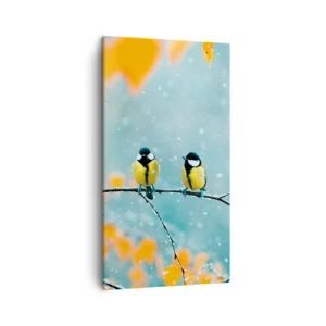 Bild auf Leinwand - Leinwandbild - Vogelklatsch - 45x80 cm