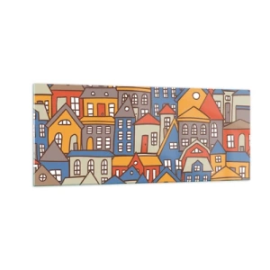 Glasbild - Bild auf glas - Hinter dem Haus ist das Haus - 100x40 cm