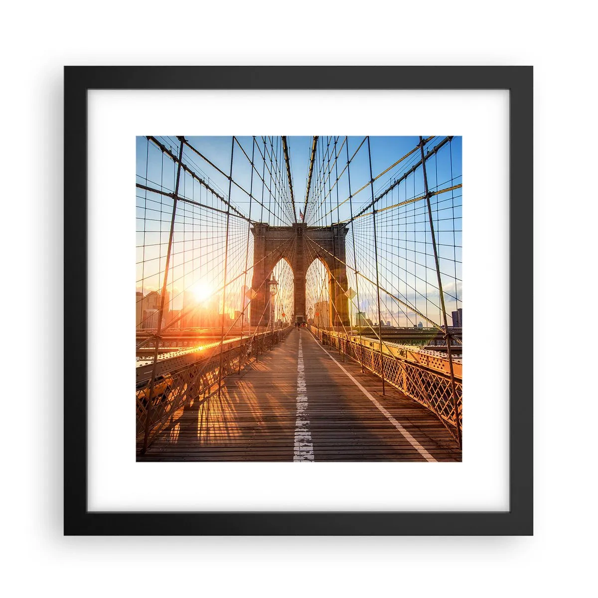 Poster in einem schwarzem Rahmen - Auf der goldenen Brücke - 30x30 cm