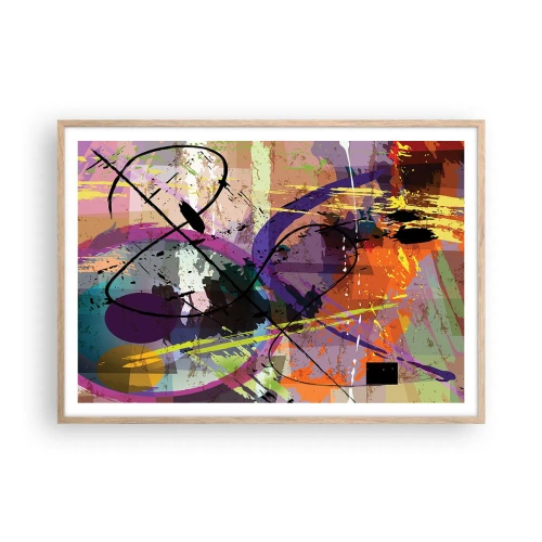 Poster in einem Rahmen aus heller Eiche - Du kannst geradeaus oder umhergehen - 100x70 cm