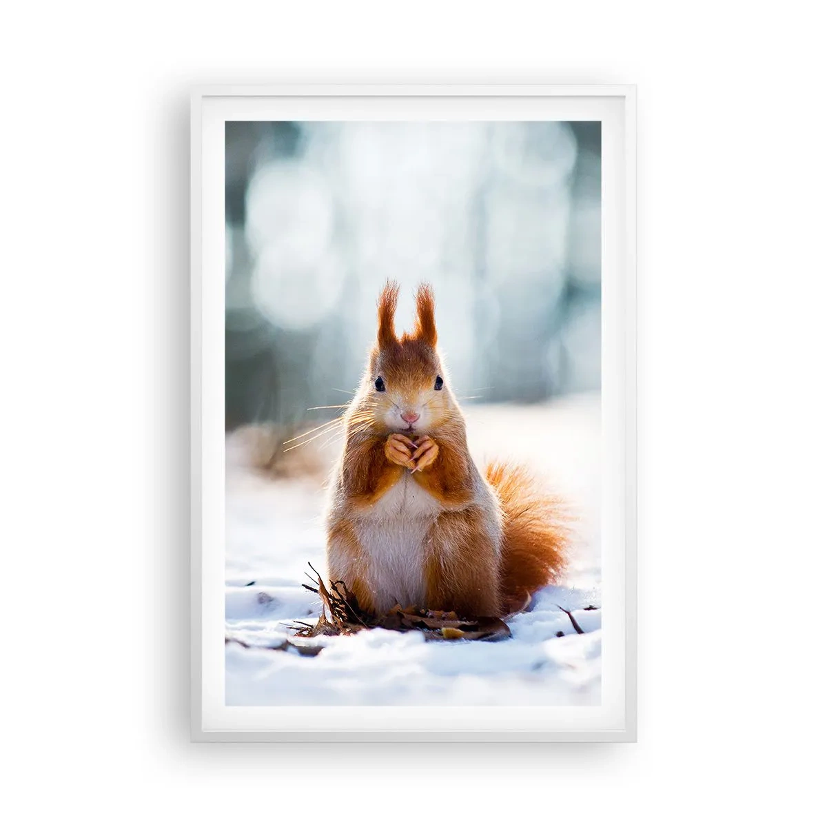 Poster in einem weißen Rahmen - Wo schaust du hin? - 61x91 cm