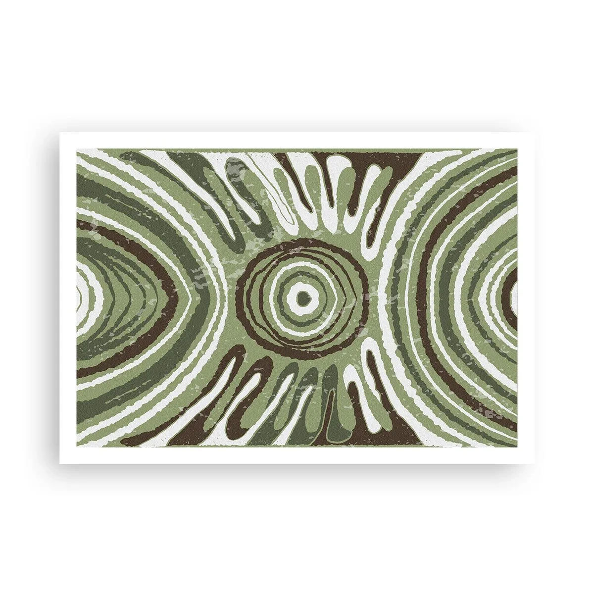 Poster - Abstrakte Muster in Grün- und Brauntönen - 100x70cm - Explosion von Emotionen - Moderne Wanddekoration für Wohnzimmer und Schlafzimmer ARTTOR