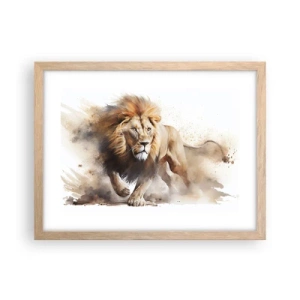 Poster in einem Rahmen aus heller Eiche - Der König zog um - 40x30 cm