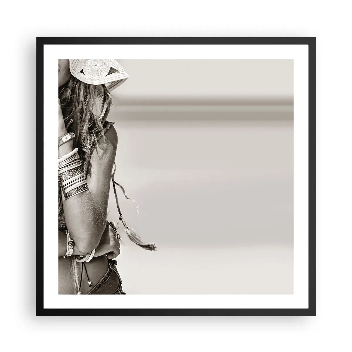 Poster in einem schwarzem Rahmen - Wieso ein Mädchen - 60x60 cm