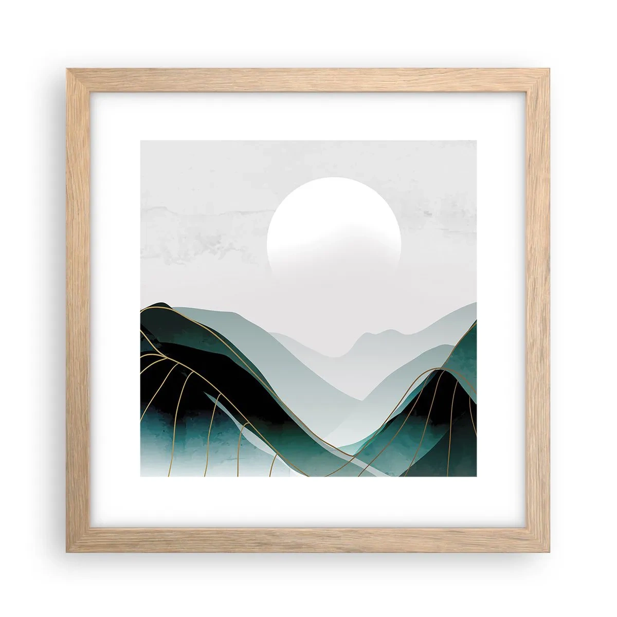 Poster in einem Rahmen aus heller Eiche - In voller Majestät - 30x30 cm