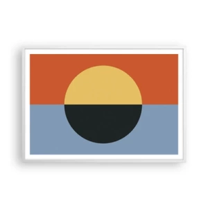 Poster in einem weißen Rahmen - Eine Komposition aus Wärme und Kühle - 100x70 cm