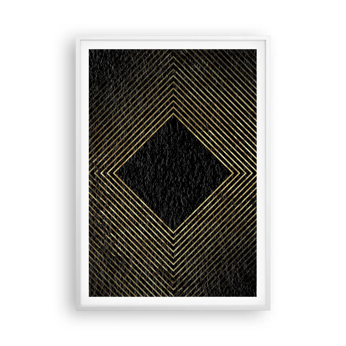 Poster in einem weißen Rahmen - Geometrie im glamourösen Stil - 70x100 cm