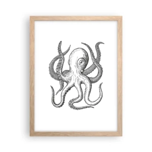 Poster in einem Rahmen aus heller Eiche - Mit den Wellen tanzen - 30x40 cm