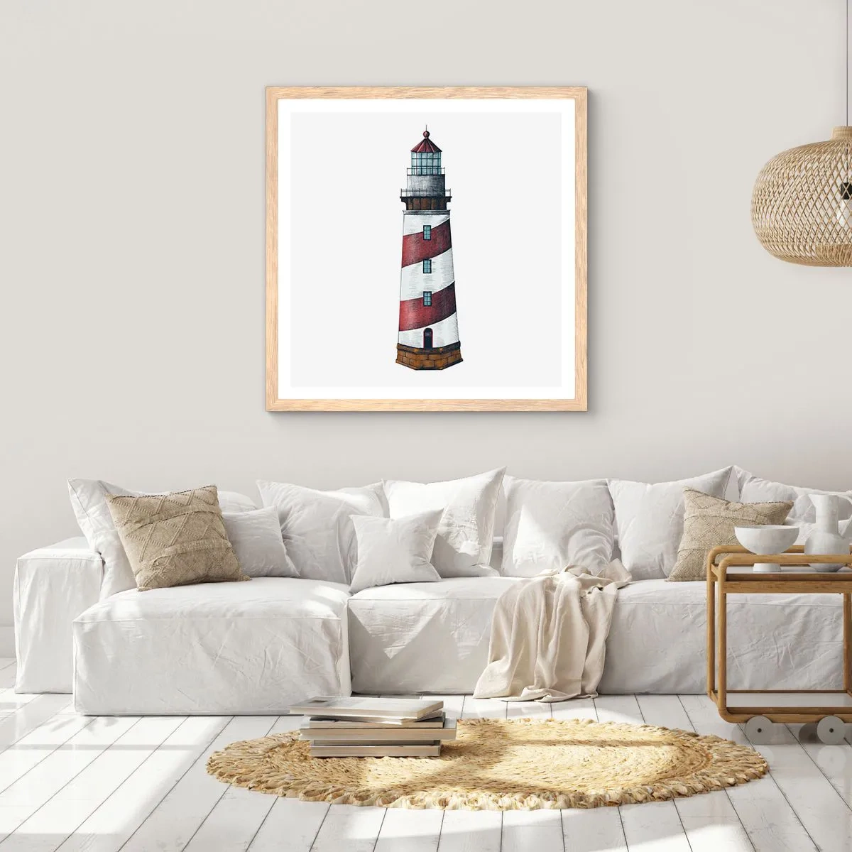 Poster in einem Rahmen aus heller Eiche - Immer auf der Hut - 40x40 cm