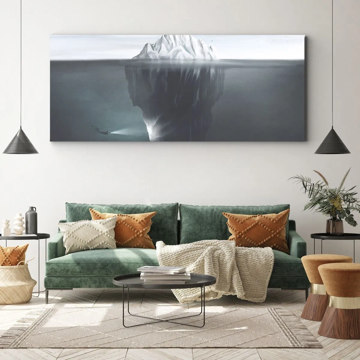 Bild auf Leinwand - Leinwandbild - Unterwassergeheimnis - 100x40 cm