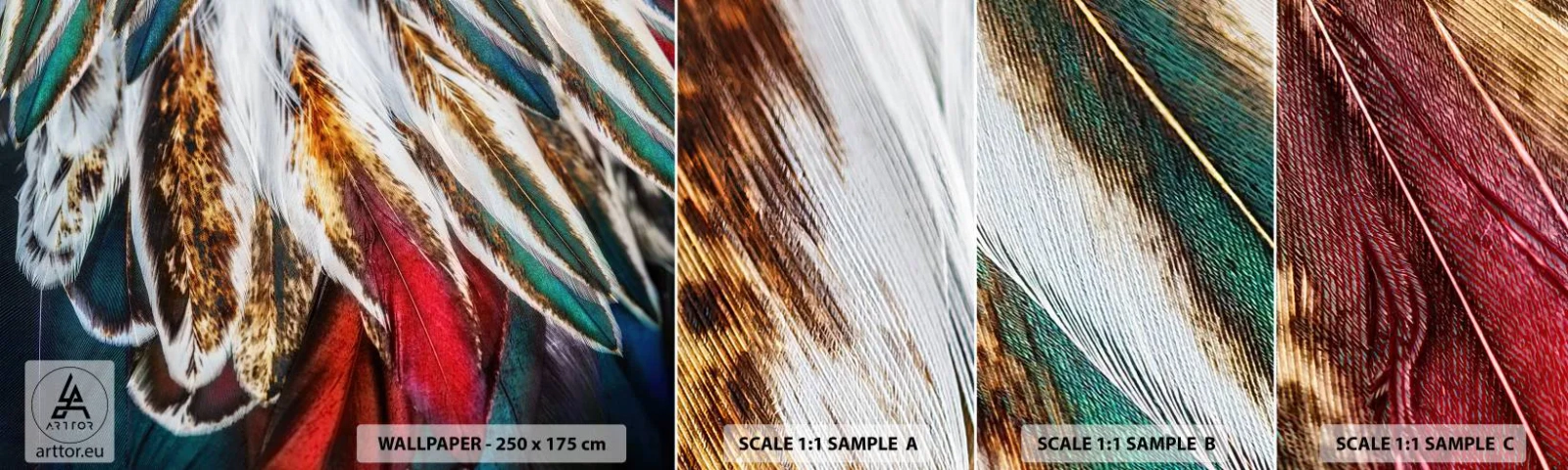 Fototapeten Muster Selbstklebend Deluxe Sticker - Geheimnisse des Fliegens - Abstraktion, Stück, Boho - 100x30 cm