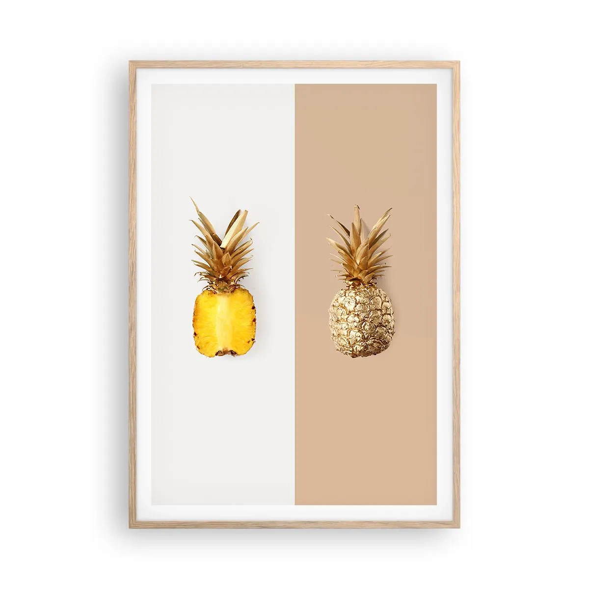 Poster in einem Rahmen aus heller Eiche - Ananas für uns - 70x100 cm
