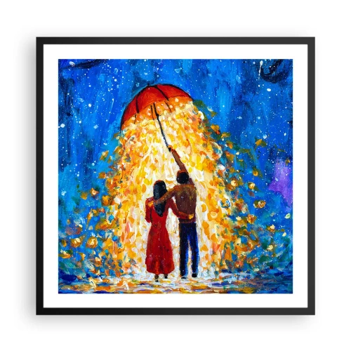 Poster in einem schwarzem Rahmen - Zauber eines Regenabends? - 60x60 cm