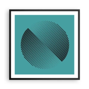 Poster in einem schwarzem Rahmen - Kreis – eine geometrische Variante - 60x60 cm