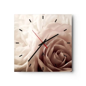 Wanduhr - Glasuhr - Im Herzen der Rose - 40x40 cm
