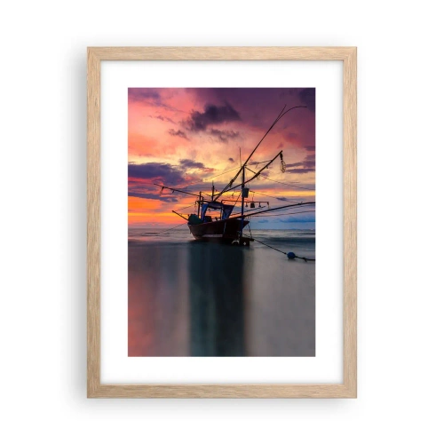 Poster in einem Rahmen aus heller Eiche - Exotischer Abend - 30x40 cm