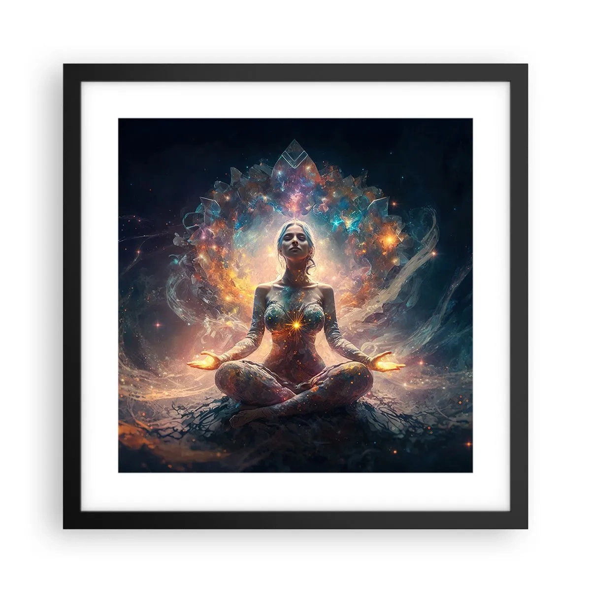 Poster in einem schwarzem Rahmen - Fluss guter Energie - 40x40 cm