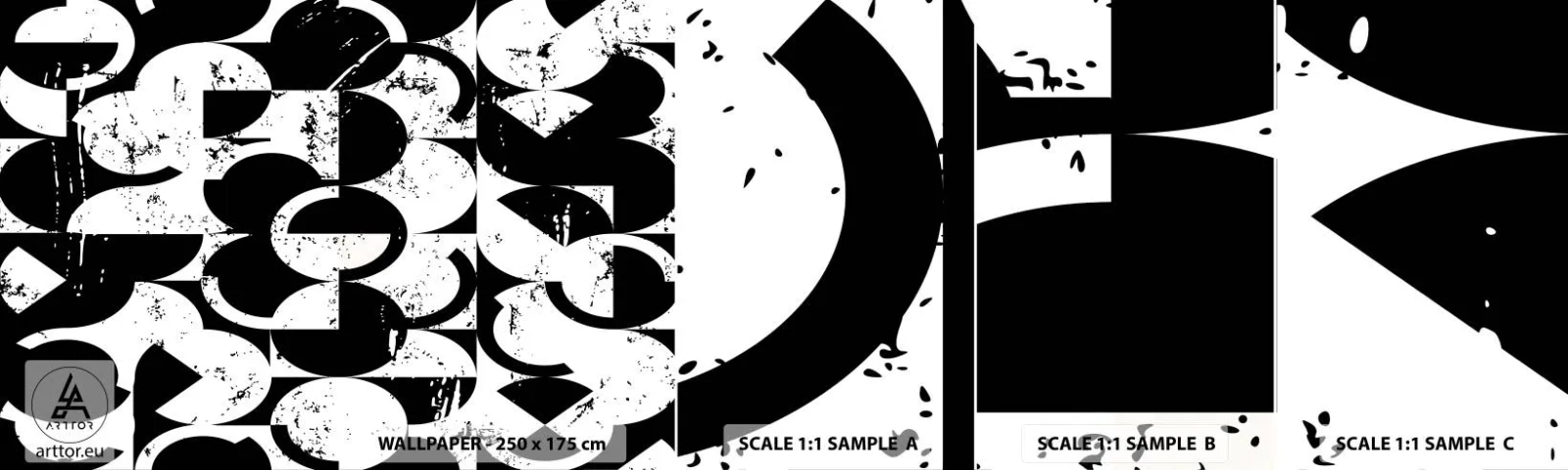 Fototapeten Muster Selbstklebend Deluxe Sticker - Weiß ist weiß und schwarz ist schwarz - Abstraktion, Stück, Grafik - 100x30 cm