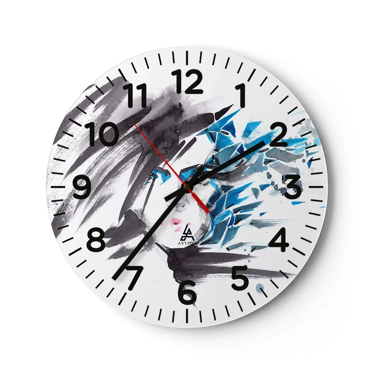Wanduhr - Glasuhr - Sinnliches Portrait in Grau und Blau - 40x40 cm