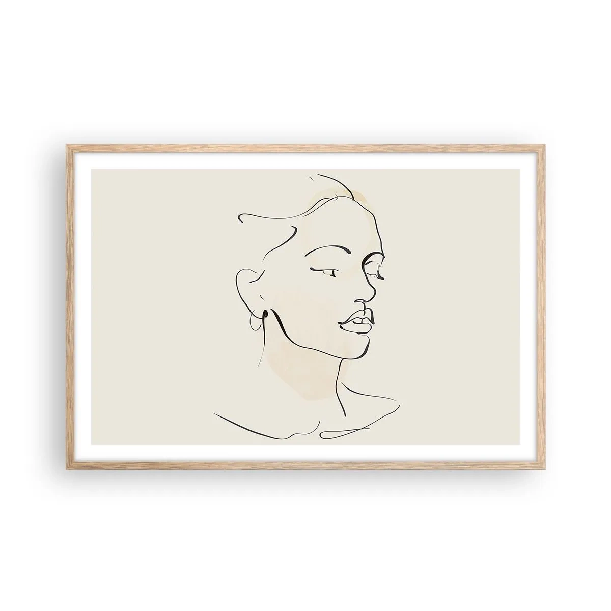 Poster in einem Rahmen aus heller Eiche - Eine bestimmte Linie - 91x61 cm