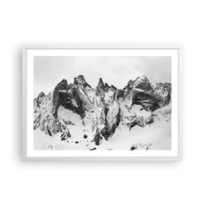 Poster in einem weißen Rahmen - Gefährlicher Granitgrat - 70x50 cm