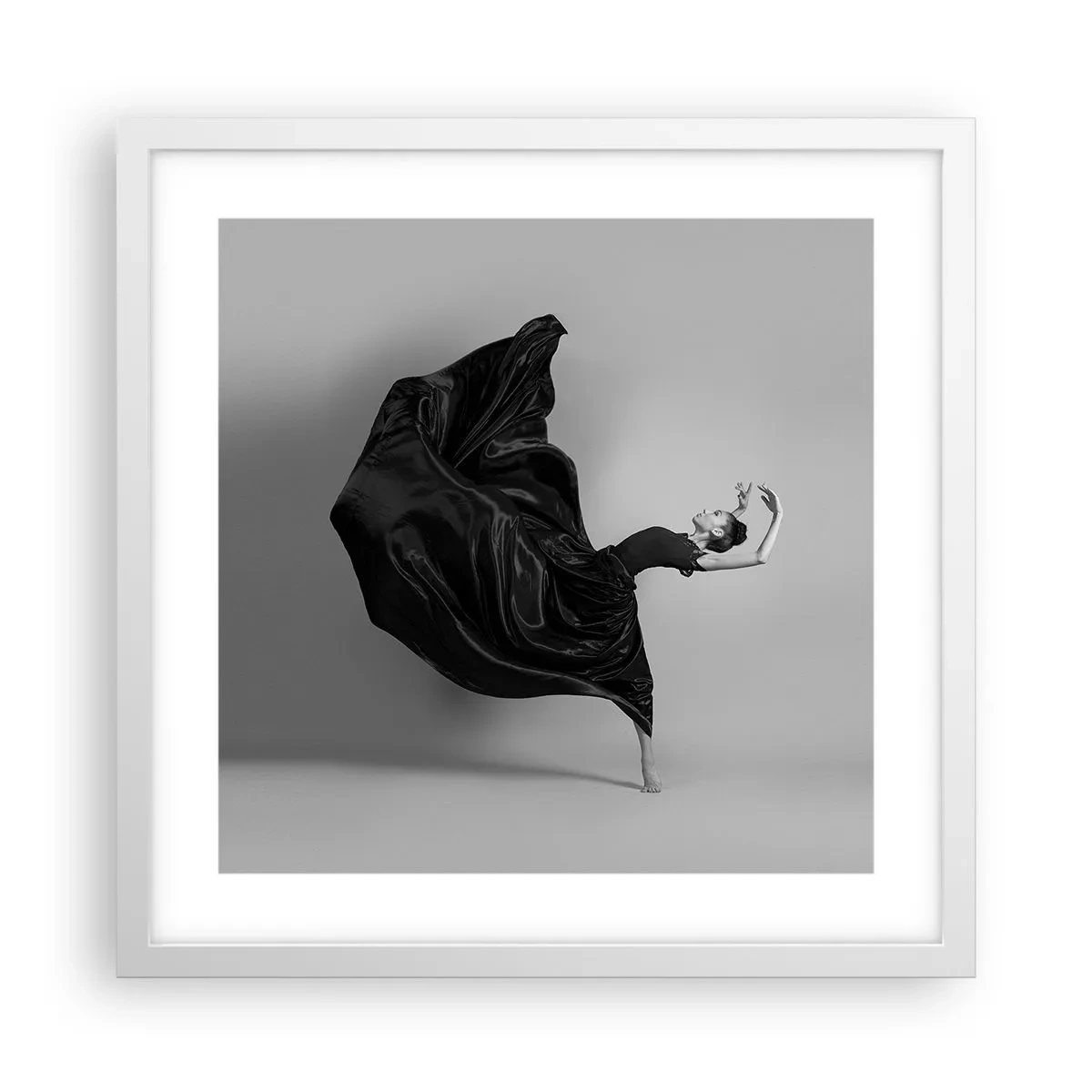 Poster in einem weißen Rahmen - Beflügelt durch die Musik - 40x40 cm