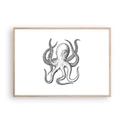 Poster in einem Rahmen aus heller Eiche - Mit den Wellen tanzen - 100x70 cm