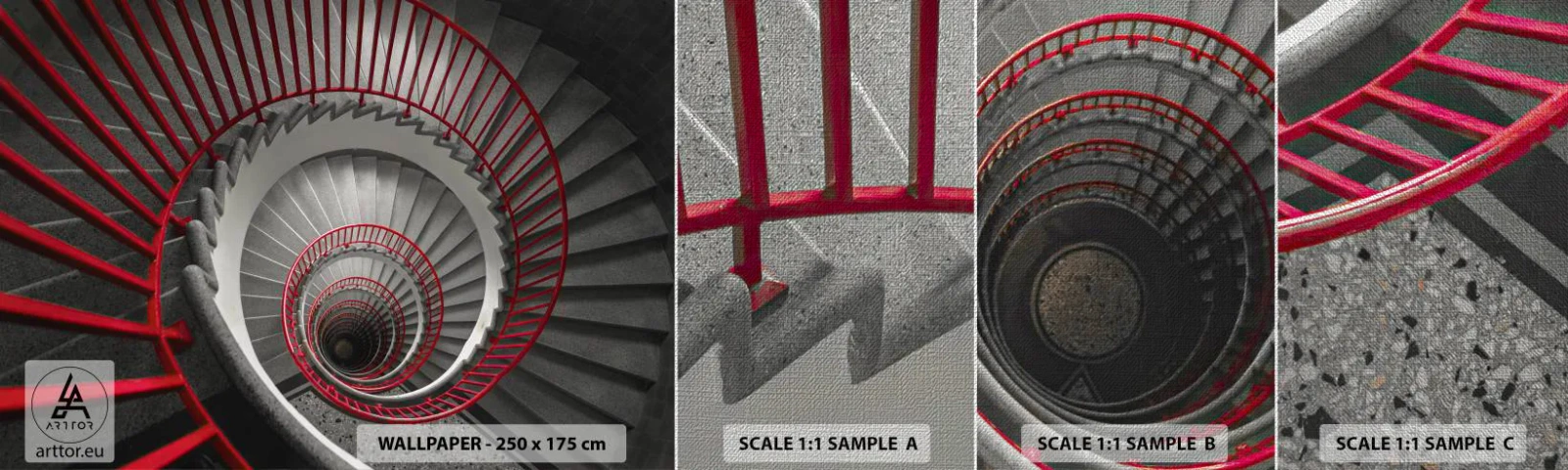 Fototapeten Muster Premium Canvas - Architekturspaß - Die Architektur, Treppe, Industriell - 100x30 cm