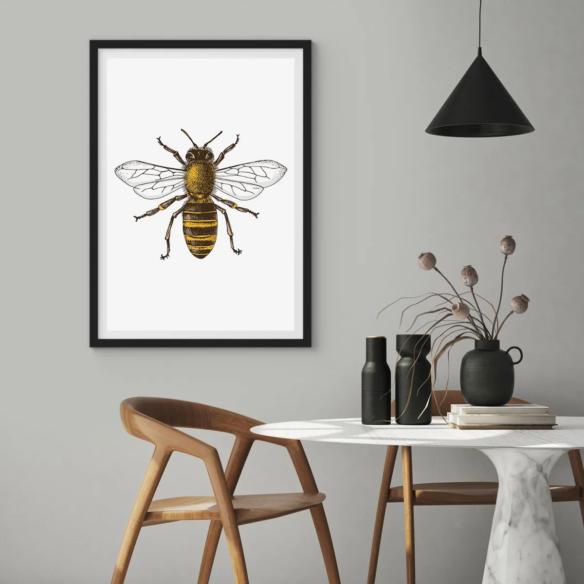 Poster in einem schwarzem Rahmen - Schön und gut - 70x100 cm