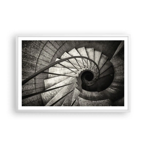 Poster in einem weißen Rahmen - Treppe hoch, Treppe runter - 91x61 cm