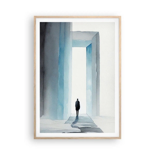 Poster in einem Rahmen aus heller Eiche - Lebe ohne Grenzen - 70x100 cm