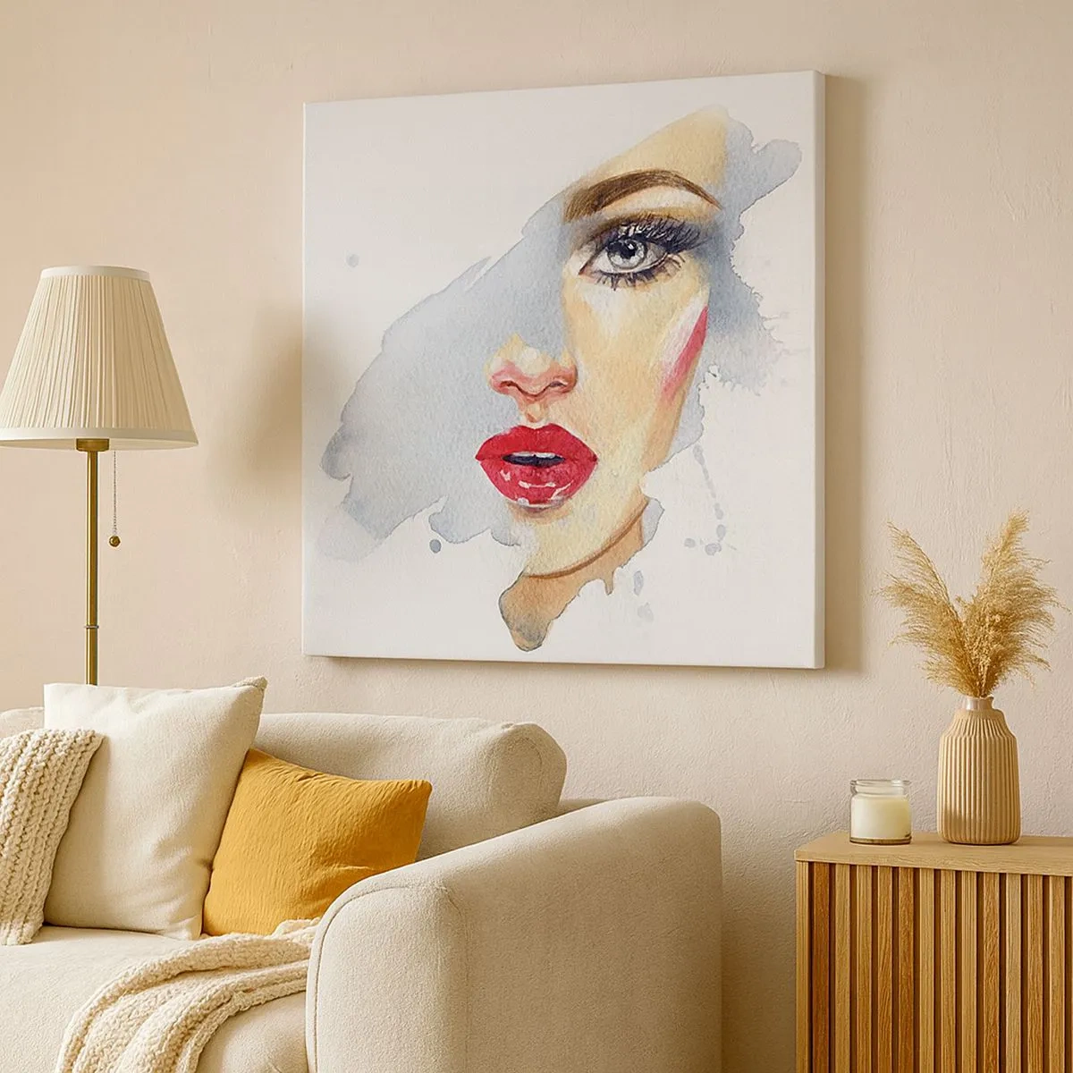 Bild auf Leinwand - Leinwandbild - Abspiegeln in einem Wassertropfen - 30x30 cm