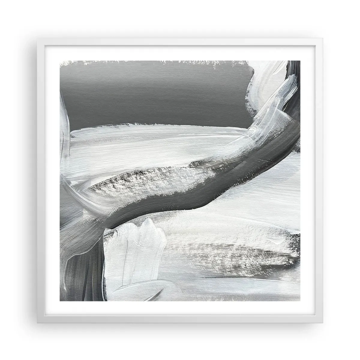 Poster in einem weißen Rahmen - Entscheidender Schritt - 60x60 cm