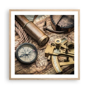 Poster in einem Rahmen aus heller Eiche - Setze Sie einen Kurs - 60x60 cm