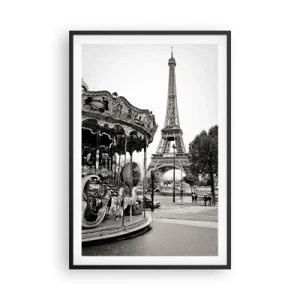 Poster in einem schwarzem Rahmen - So lustig ist es nur in Paris - 61x91 cm
