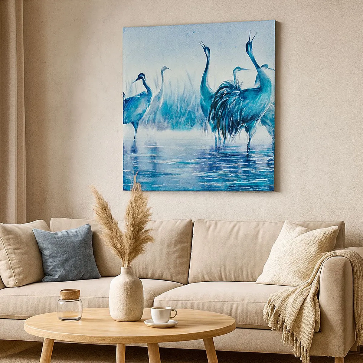 Bild auf Leinwand - Leinwandbild - Morgentliches Treffen - 30x30 cm