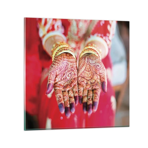 Glasbild - Bild auf glas - Bereit, das Glück zu fangen? - 40x40 cm