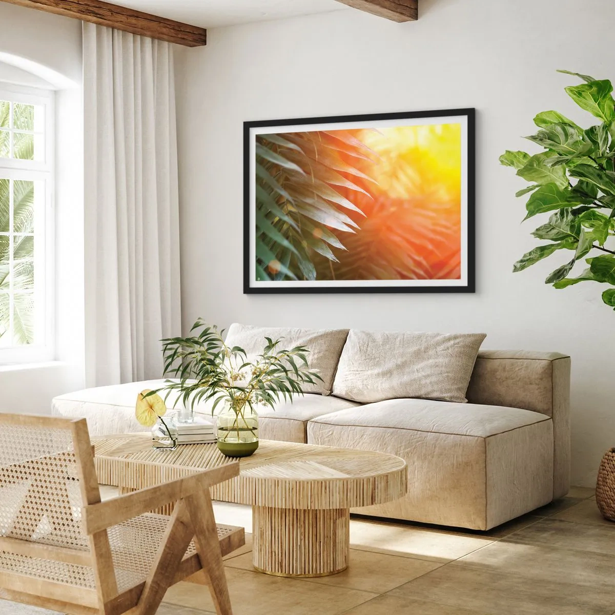 Poster in einem schwarzem Rahmen - Morgen im Dschungel - 40x30 cm