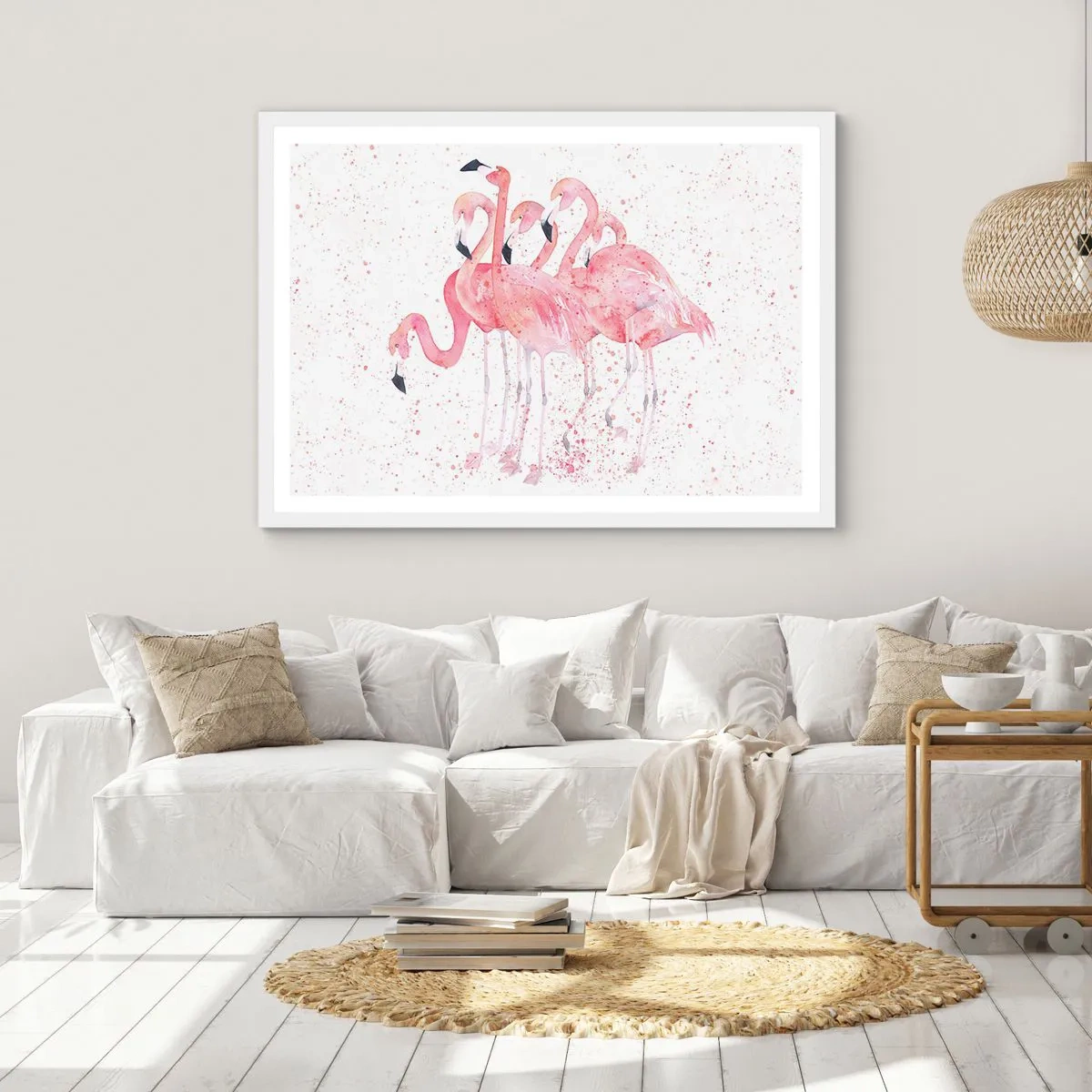 Poster in einem weißen Rahmen - Rosa Ensemble - 50x40 cm