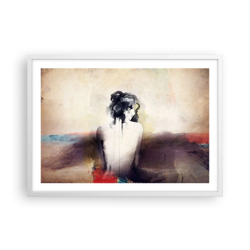 Poster in einem weißen Rahmen - Glatte Linien, ovale Formen - 70x50 cm