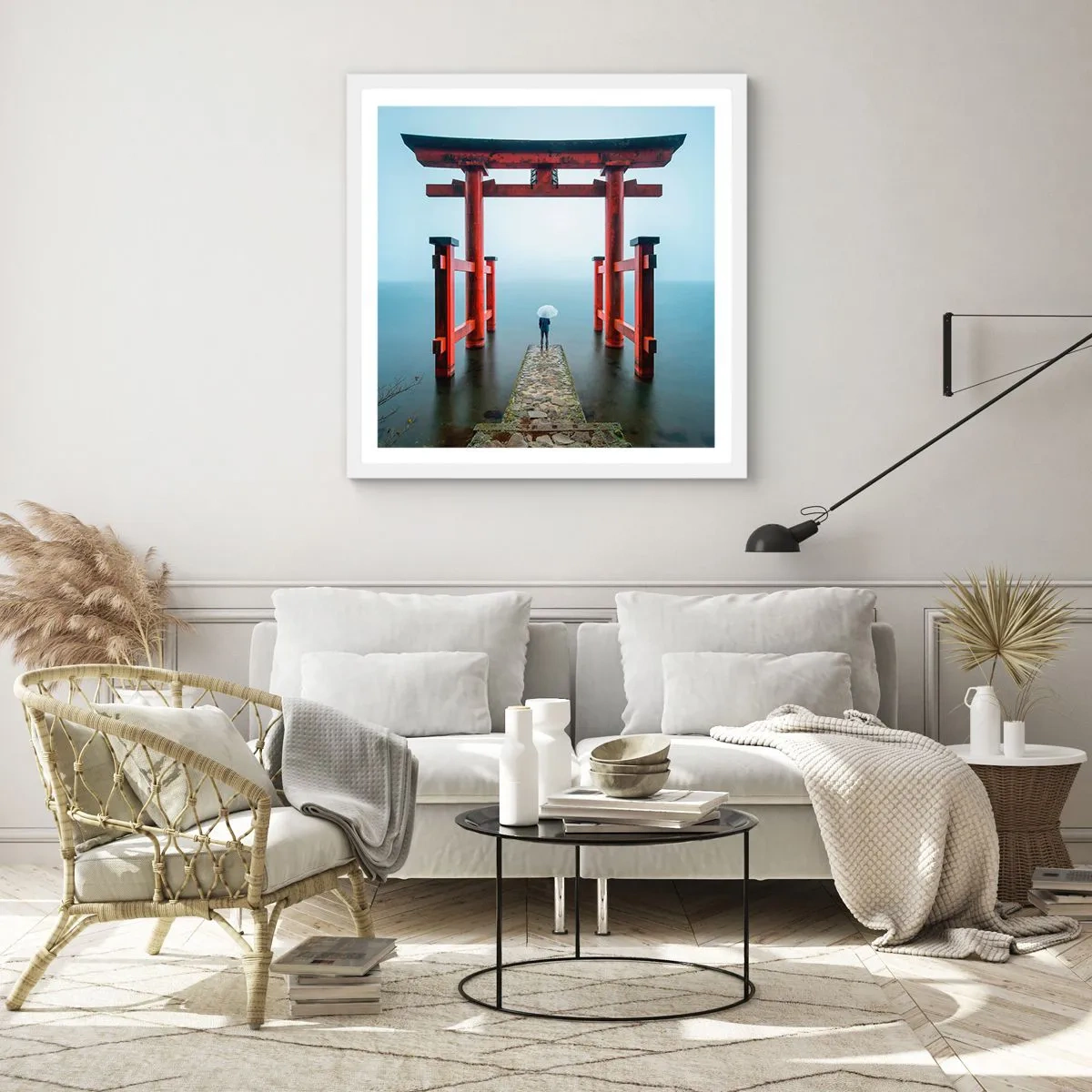 Poster in einem weißen Rahmen - Japanische Träumerei - 30x30 cm