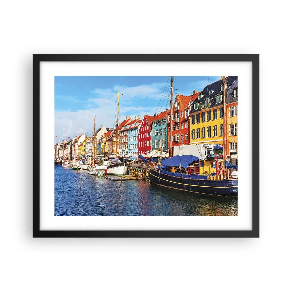 Poster in einem schwarzem Rahmen - Fröhlicher Kai - 50x40 cm