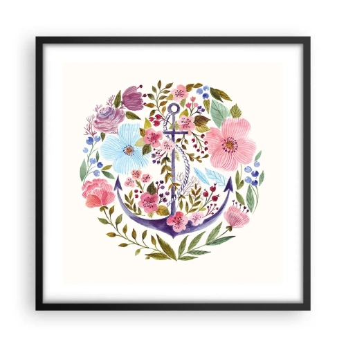 Poster in einem schwarzem Rahmen - Guter Traum eines Seemanns - 50x50 cm