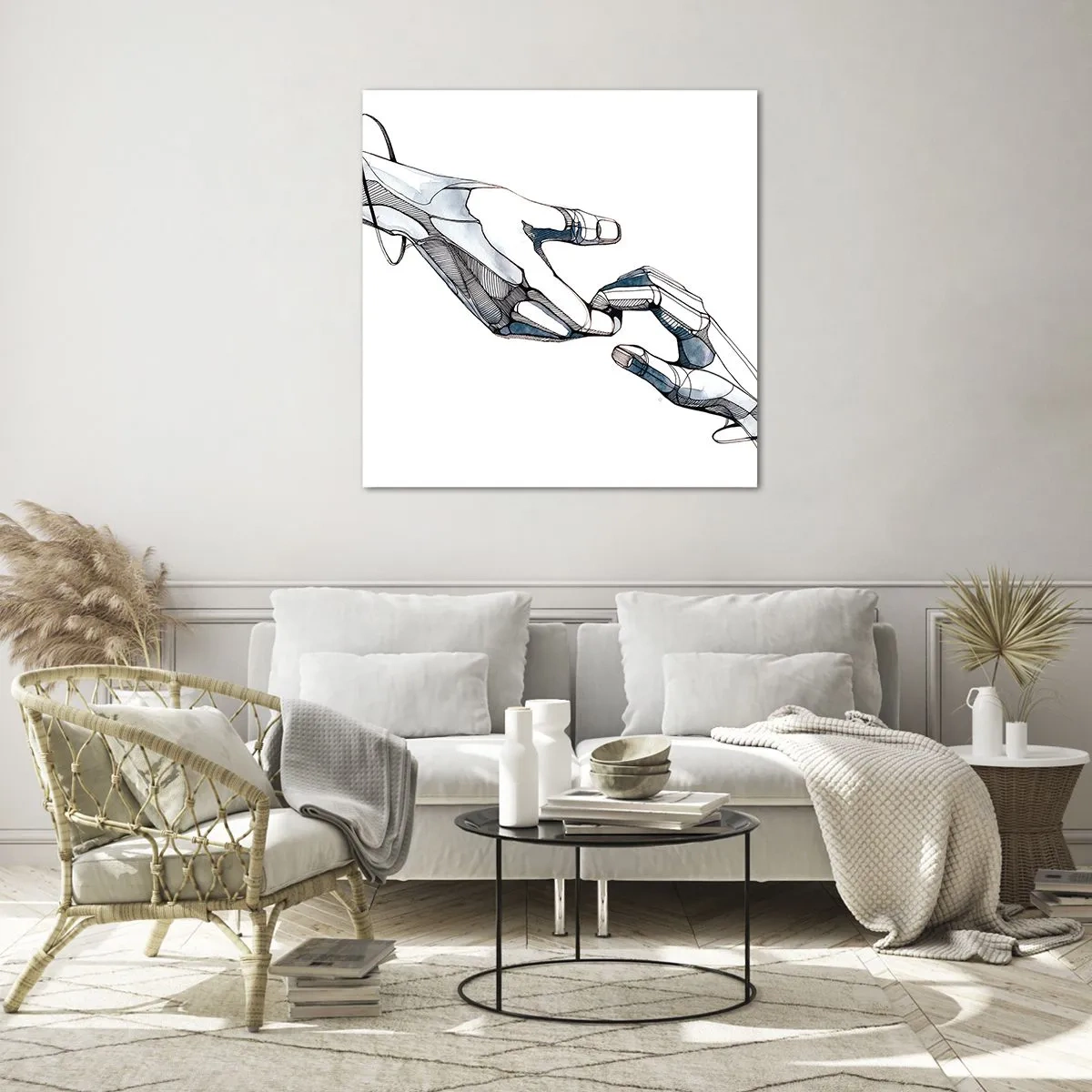 Glasbild - Bild auf glas - Eine gute Geste - 70x70 cm